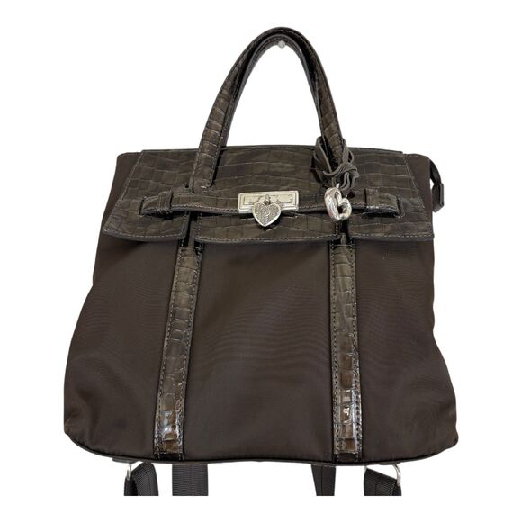 Brighton Bentley Convertible Backpack Crossbody Shoulder Bag Brown Purse - Picture 1 of 12